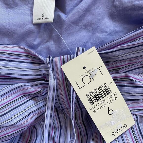 LOFT Multicolor Striped Halter Mini Dress w/ Pockets! NWT -‎ 6 - Picture 5 of 10